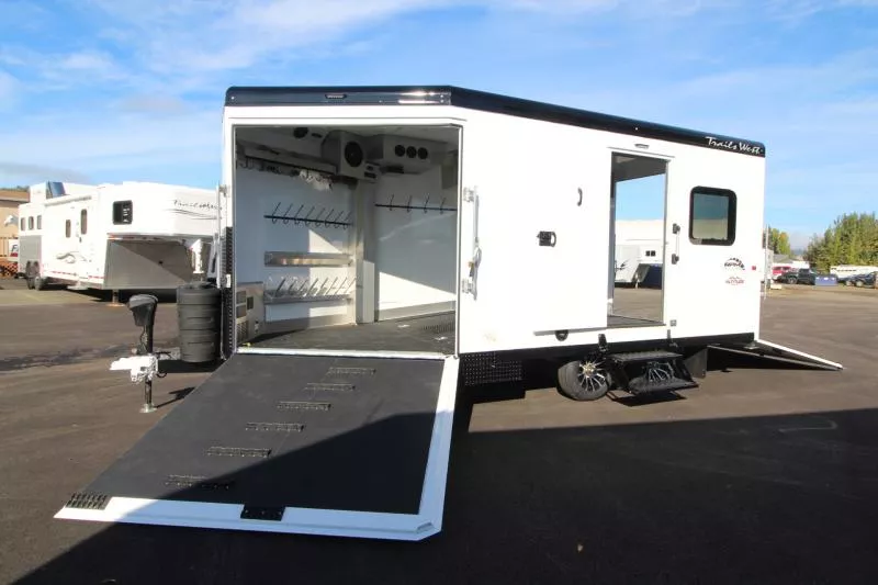 2026 Trails West RPM 20' Snowmobile Trailer-Altitude Package-Electric Jack- 30 gal. Fuel Cell-Power Rear Ramp-7.5 gal. LP Tanks