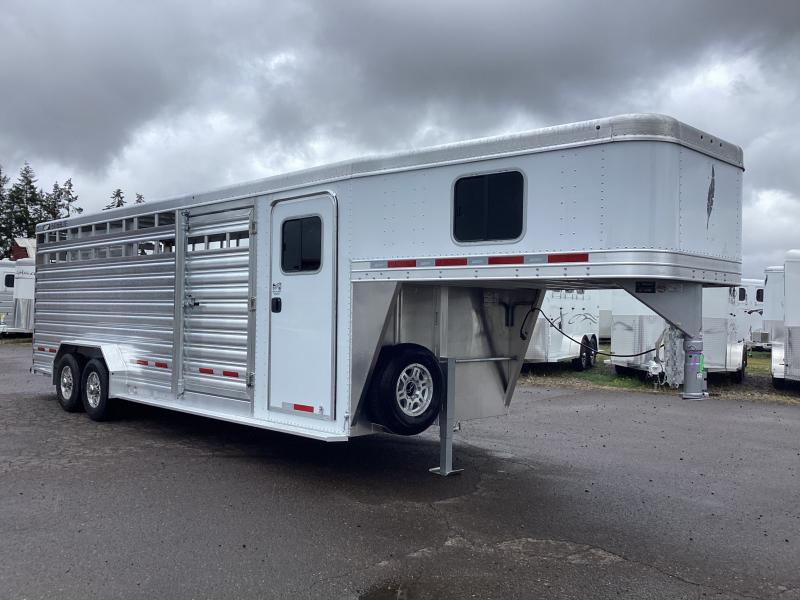 PRICE REDUCED $3,600 2025 Featherlite 8413 24' Perfectfit Stock Combo Trailer-Escape Door Center & rear gates w/sliders-7'T-7'W