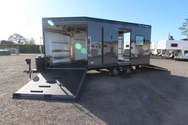 COMING FALL 2025! 2026 Trails West RPM 20' Snowmobile Trailer-Altitude Package-Power Rear Ramp-7.5 gal. LP Tanks-Electric Jack