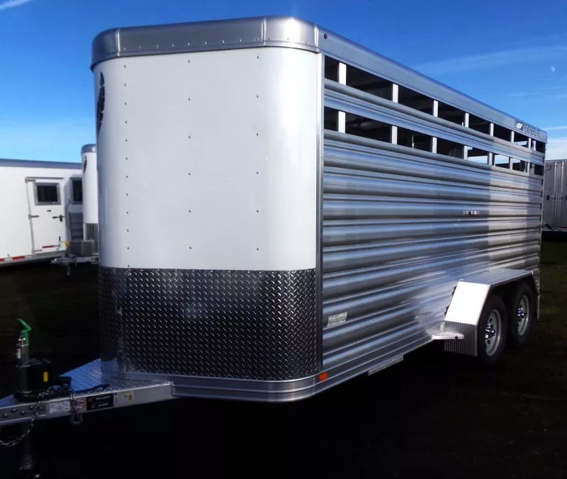 2026 Featherlite 8107 PERFECTFIT STOCK TRAILER- Center Gate w/ slider- Full swing rear gate-24'' gravel guard