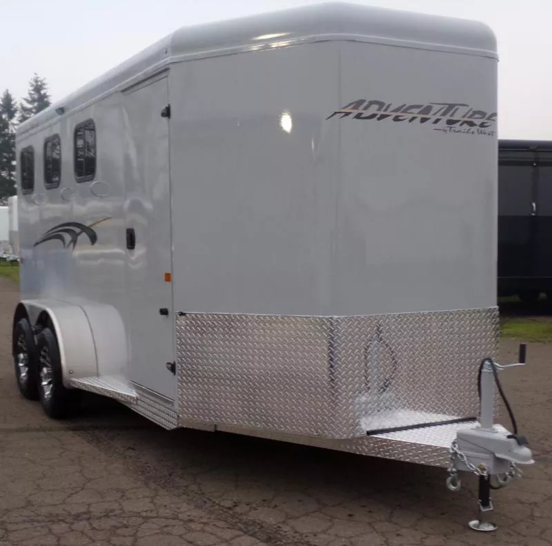 2026 Trails West Adventure MX II 3H-TITANIUM-7'T, 6'9"W Bumper Pull Horse Trailer-Spare, Swing out Saddle Rack, Water Tank