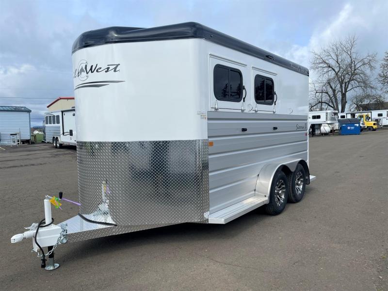 2023 Trails West Sierra 2 Horse Bumper Pull Trailer Drop Down Windows