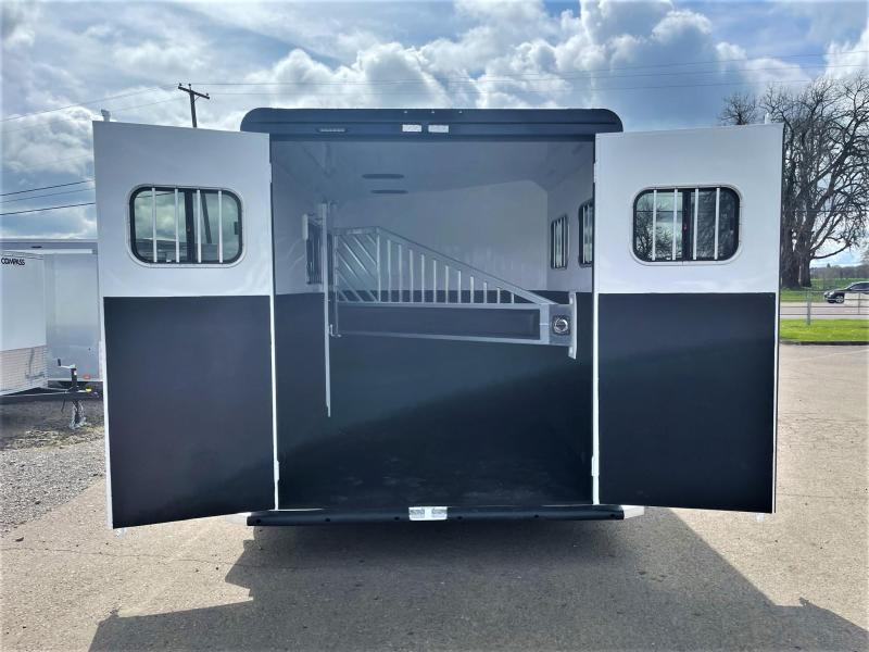2023 Trails West Sierra 2 Horse Bumper Pull Trailer Drop Down Windows