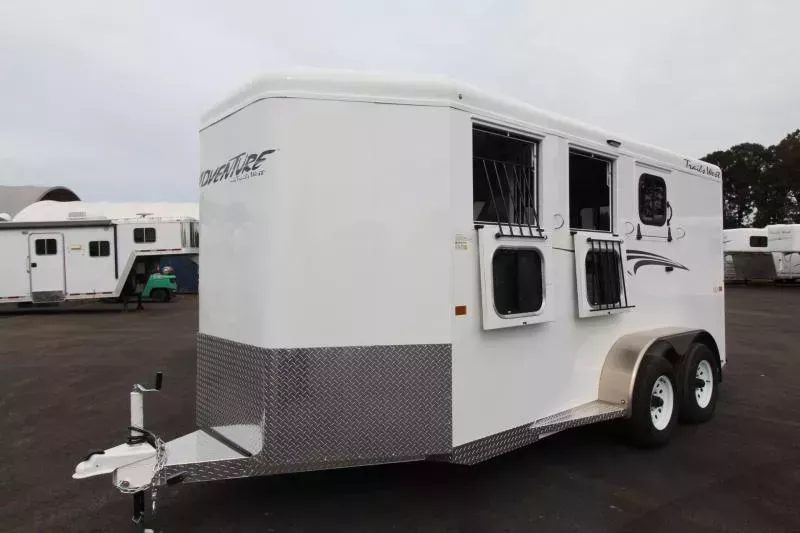 2026 Trails West Adventure MX II 3 Horse Trailer - Swing Out Saddle Rack