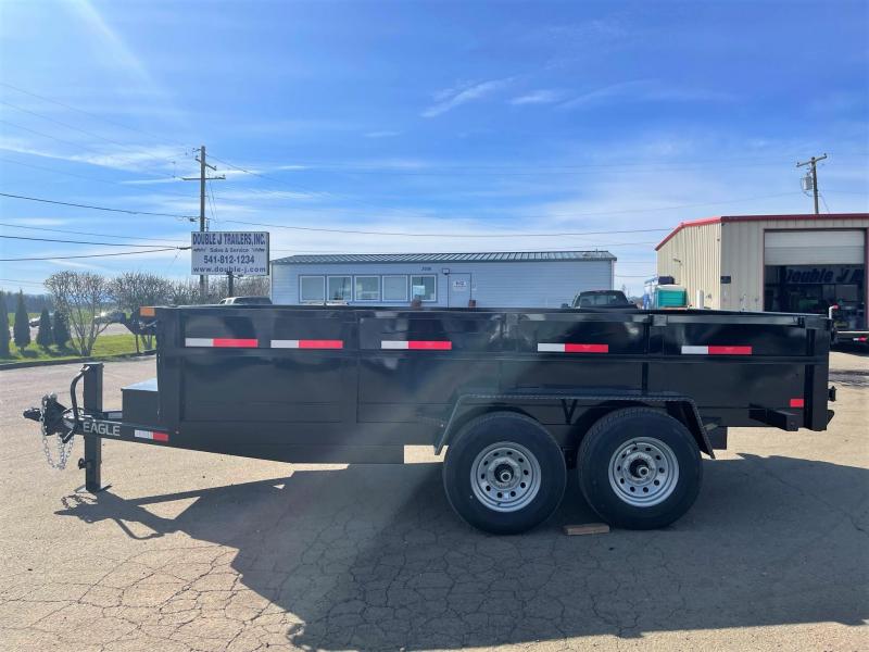 2022 Eagle 7x14 Tandem Axle Black Hawk 14K Dump- GVWR: 14,000#- Trailer-Lockable Tongue Box - Stake Pockets--Electric/ Hydraulic pump with reservoir- Axle: 2 (7,000#) Posi-Lube Axles w/ Brakes Both Axles 2022 Eagle 7x14 Tandem Axle Black Hawk 14K Dump- GVWR: 14,000#- Trailer-Lockable Tongue Box - Stake Pockets--Electric/ Hydraulic pump with reservoir- Axle: 2 (7,000#) Posi-Lube Axles w/ Brakes Both Axles
