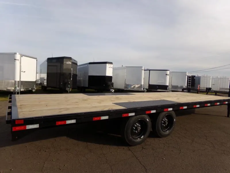 2026 Delco Trailers F824 16K Deckover Bumper Pull Trailer-102" x 24', Black, 12k lb Spring Loaded Dual Jack, 17.5" Tires