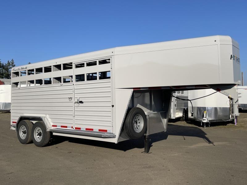 2023 Trails West 16' Hotshot Stock Trailer - 7'6'' Wide - Escape Door - Sort Gate in Center Divider 2023 Trails West 16' Hotshot Stock Trailer - 7'6'' Wide - Escape Door - Sort Gate in Center Divider