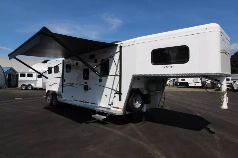 2026 Trails West Classic 10x10 Living Quarters Horse Trailer - Real Wood Interior - Side Tack
