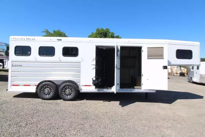 2026 Trails West Sierra - Extra Tall 5x5 Comfort Package - Fantastic fan - Converter - Side Tack - 3 Horse Trailer