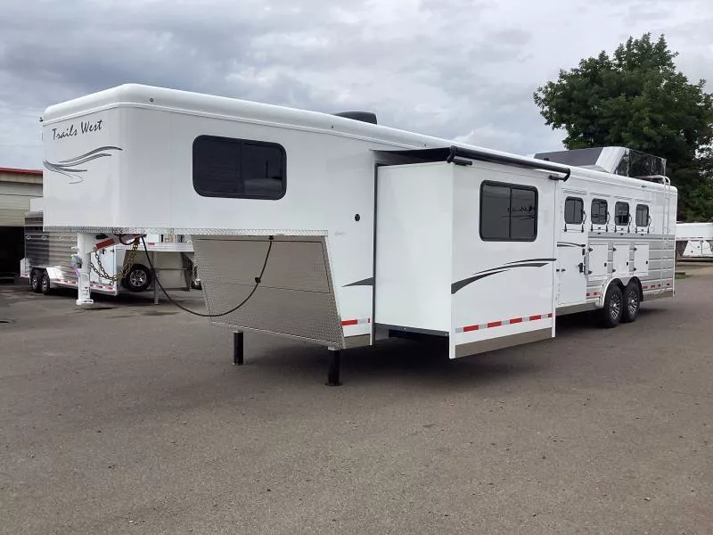 2026 Trails West Sierra 15x19 Horse Trailer w/Slide- Haypod & Ladder- Escape Door- Stud Divider-Mangers