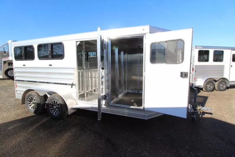 2025 Exiss Exhibitor Mini Combo 615W Stock Trailer - 60/40 Pen System - Rear Ramp - Aluminum Wheels