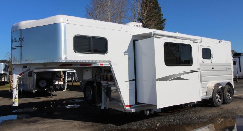 2020 Trails West Sierra 8x13 w/ Slide Out 2 Horse Trailer - Hoof Grip Easy Care Flooring - Power Awning - Folding Rear Tack 2020 Trails West Sierra 8x13 w/ Slide Out 2 Horse Trailer - Hoof Grip Easy Care Flooring - Power Awning - Folding Rear Tack