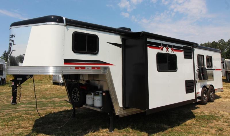2023 Bison Silverado 8311S- 11ft SW Living Quarters w/ Slide out 3 Horse Aluminum Trailer 2023 Bison Silverado 8311S- 11ft SW Living Quarters w/ Slide out 3 Horse Aluminum Trailer