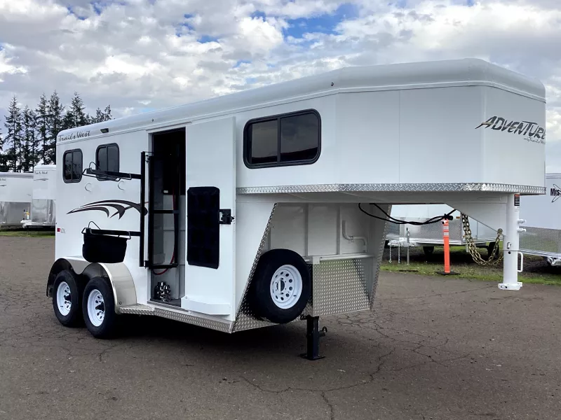 2026 Trails West Adventure MX 2H Gooseneck Fully Enclosed Horse Trailer / Convenience package -  tack room, drop down feed windows