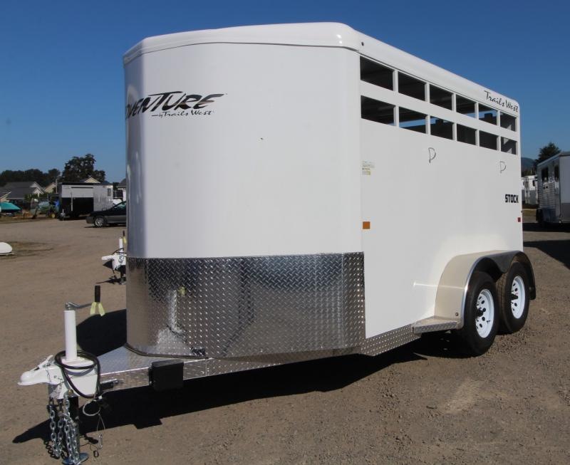 2023 Trails West Manufacturing ADVENTURE BP 14 FT STOCK- enclosed rear door- flood light- spare tire Stock / Stock Combo Trailer 2023 Trails West Manufacturing ADVENTURE BP 14 FT STOCK- enclosed rear door- flood light- spare tire Stock / Stock Combo Trailer