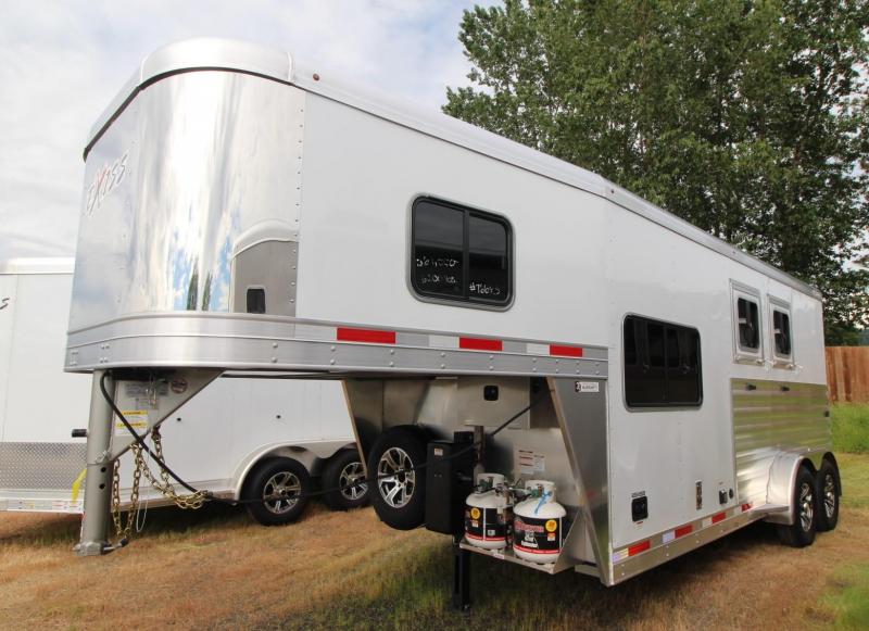 2022 Bison Silverado 13' LQ 3 Horse Aluminum Trailer Slide Out Sofa