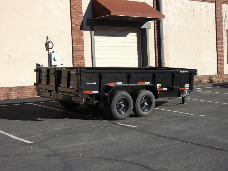 Heavy Duty Top Hat 7x14 Dump Trailer 14,000 GVWR w/ Scissor Lift