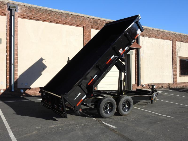 Heavy Duty Top Hat 7x14 Dump Trailer 14,000 GVWR w/ Scissor Lift