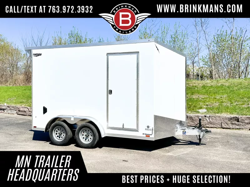 Lightning 7.5x12 Aluminum Enclosed Trailer - Rear ramp door