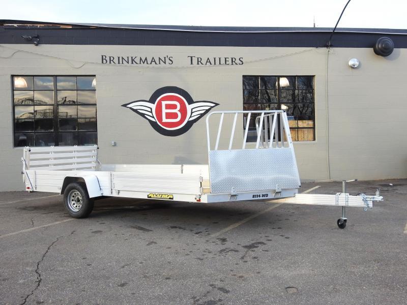 Aluma 8114 SRW Aluminum ATV/Snowmobile Utility Trailer w/Front Ramp