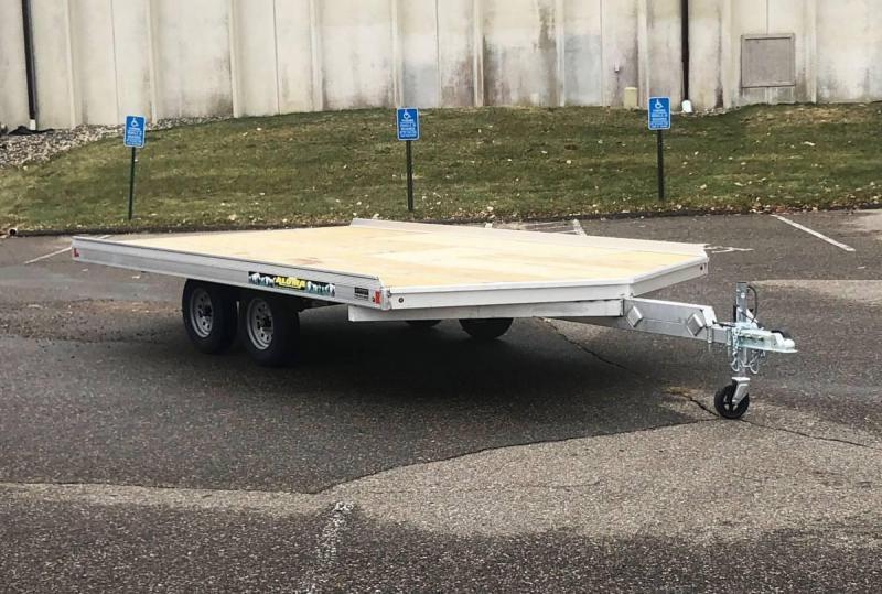 Aluma 8614/13B 8.5x14 3Place Aluminum Snowmobile Trailer with Brakes Snowmobile Trailers For