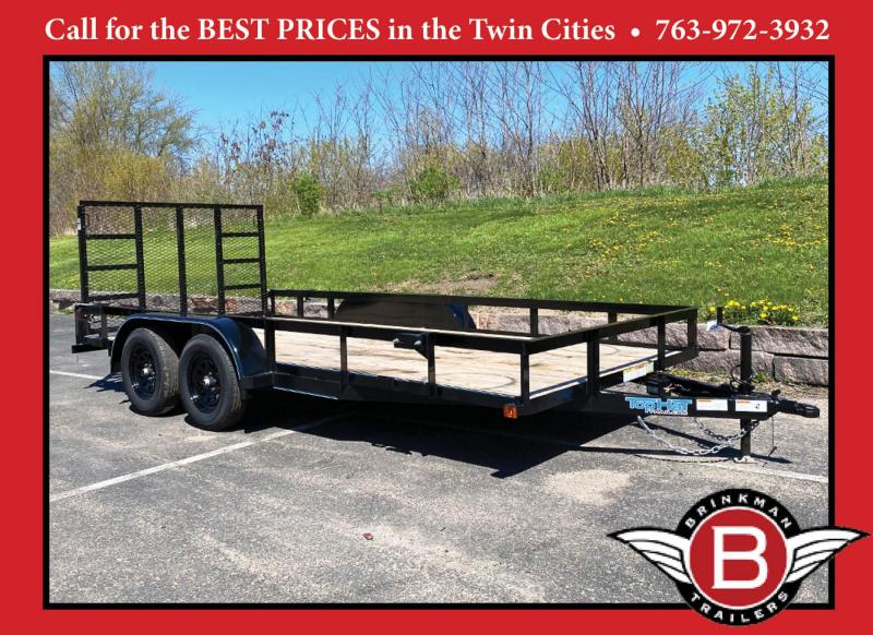 Top Quality Top Hat 83x16 Tandem Axle Steel Utility Trailer - Rear Ramp! Top Quality Top Hat 83x16 Tandem Axle Steel Utility Trailer - Rear Ramp!