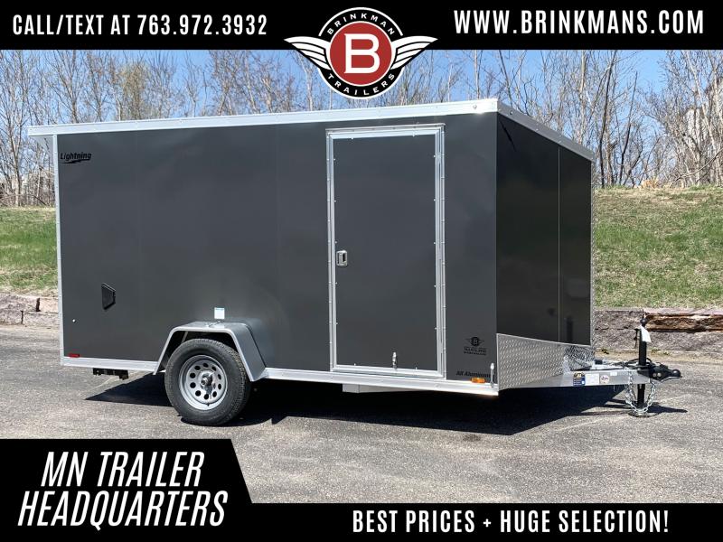 Lightning 7x12 Enclosed Aluminum Cargo trailer- Rear Ramp