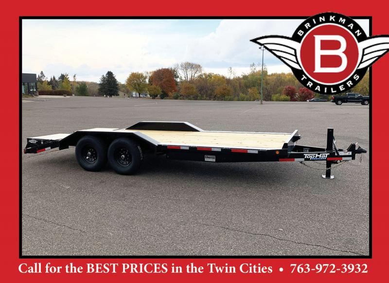 Heavy Duty Top Hat 101x20 Bobcat/Equipment Trailer 14,000 GVWR Flip