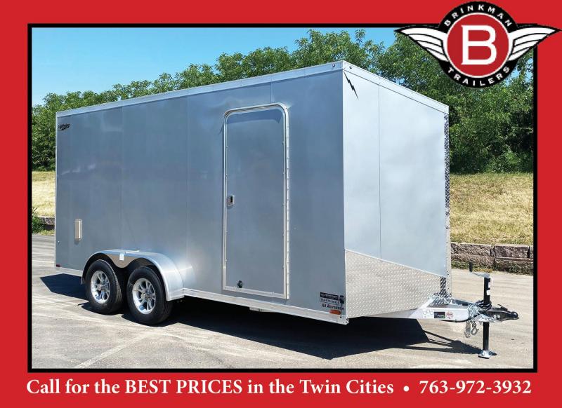 Lightning 7x16 Aluminum Enclosed Trailer - 7'4" Int. - Rear Ramp! Lightning 7x16 Aluminum Enclosed Trailer - 7'4" Int. - Rear Ramp!