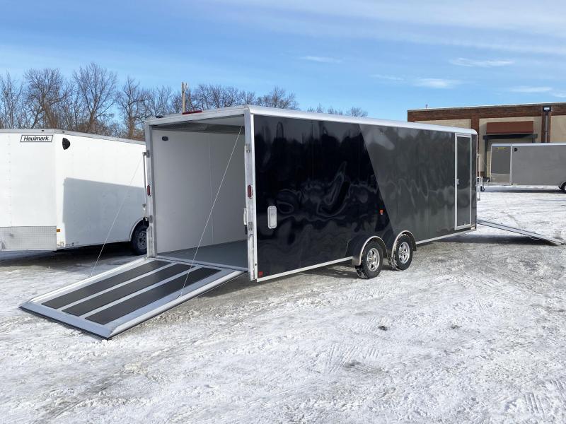 Aluma 7.5x29 (24'+5'V) Enclosed Aluminum Snowmobile Trailer 7' Int. Snowmobile Trailers For