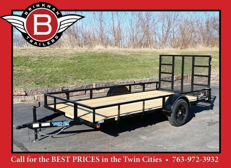 Top Quality Top Hat 77x14 Open Utility Trailer - Rear Ramp!