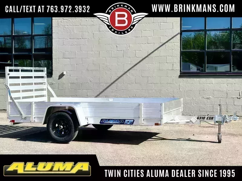 Aluma 6310 ESA Open Utility Trailer w/ Full Rear Ramp -12" solid sides!