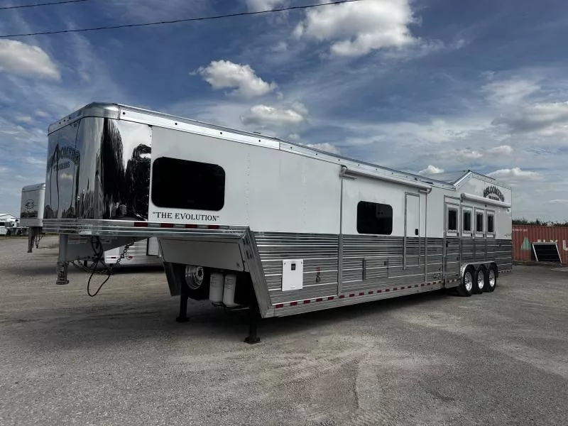 2024 Bloomer 4H 18'6 SW Jumbo Slide Side Load w/ AirRide & Diesel Gen Horse Trailer