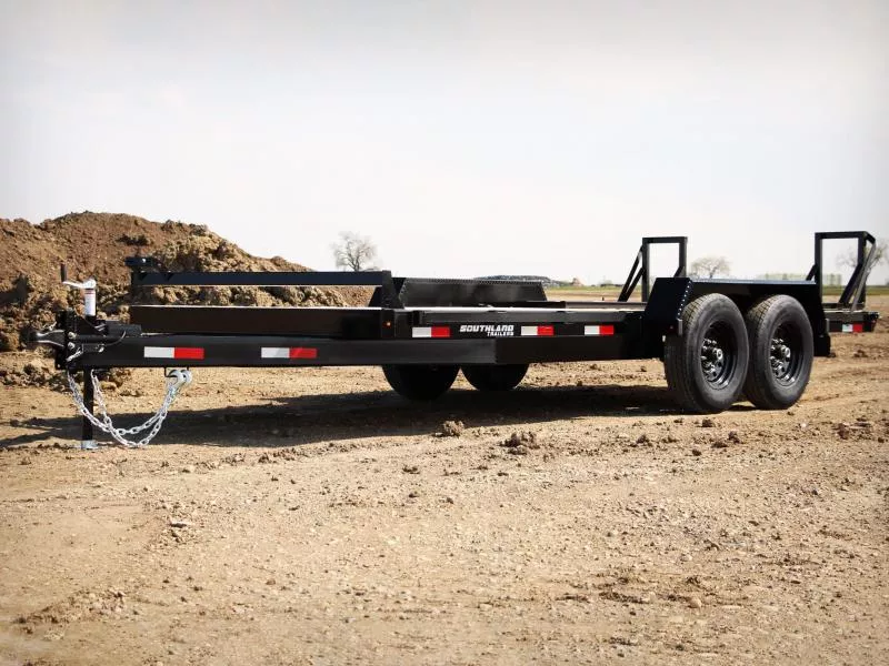 Southland 7 x 18 14K Straight Deck Equipment Trailer - Fold Up Ramps