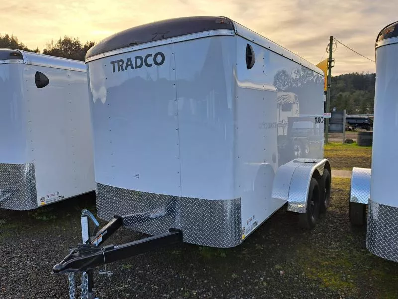 Criterion 6x12 Cargo Trailer - 7K Radius Nose & and Top Ramp Door Side Door - Tradco