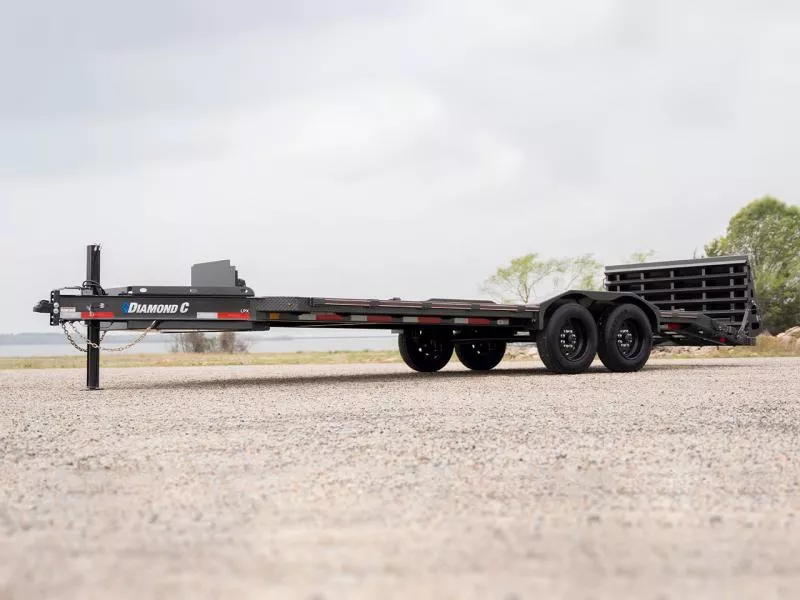 Diamond C 7 x 22 14K X-Ramps Equipment Trailer w/Side Step & Winch Mount LPX