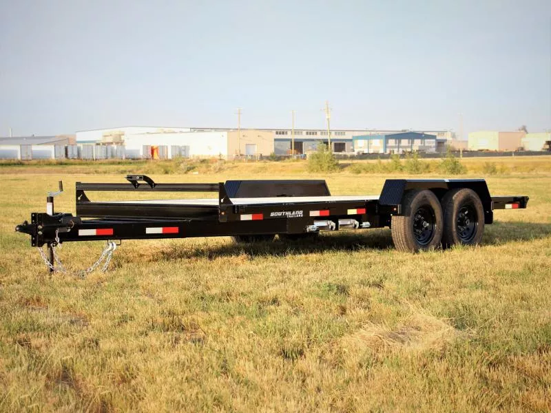 Southland 7 x 20  14K  Straight Deck Equipment Trailer - Slide in Ramps