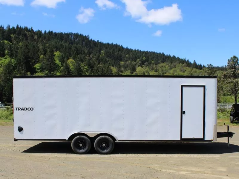 Criterion 8x20 Cargo Trailer - 10K V-Nose Flat Top Beavertail Ramp Door Side Door - Tradco