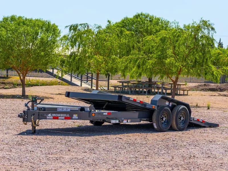 Iron Bull 7x20  14K I-Beam 16/4 Split Deck Equipment Trailer - 8 inch I-Beam - TWB