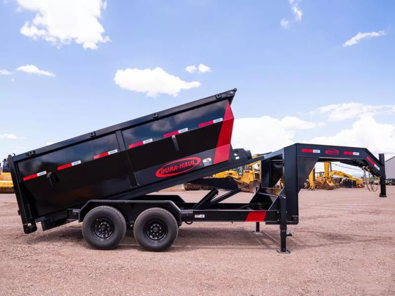 Dura Haul 7 x 14  14K Gooseneck Roll On - Roll Off Dumpster Trailer