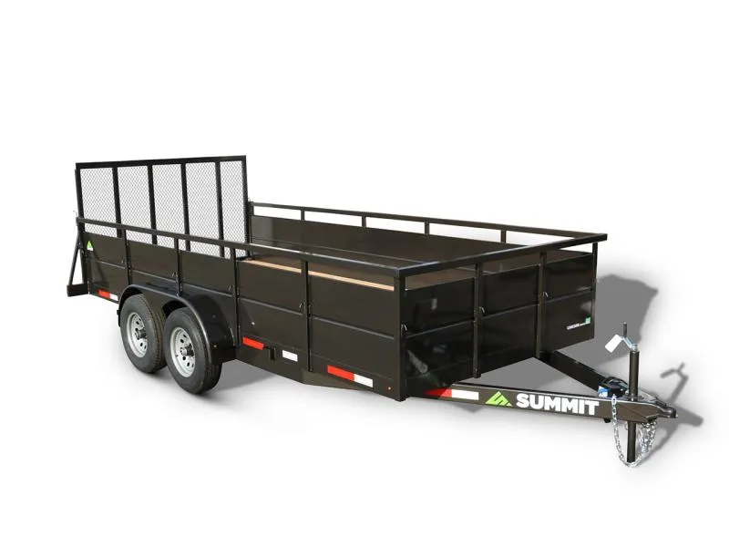 Summit 7x14 Utility Landscape Trailer - 7K Tandem Axle - Cascade