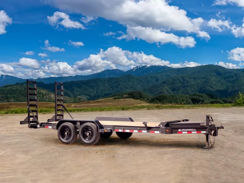 Iron Bull 8.5x20 14K Deckover Equipment Trailer - 8 inch I-Beam - EWB - Slide in Ramps