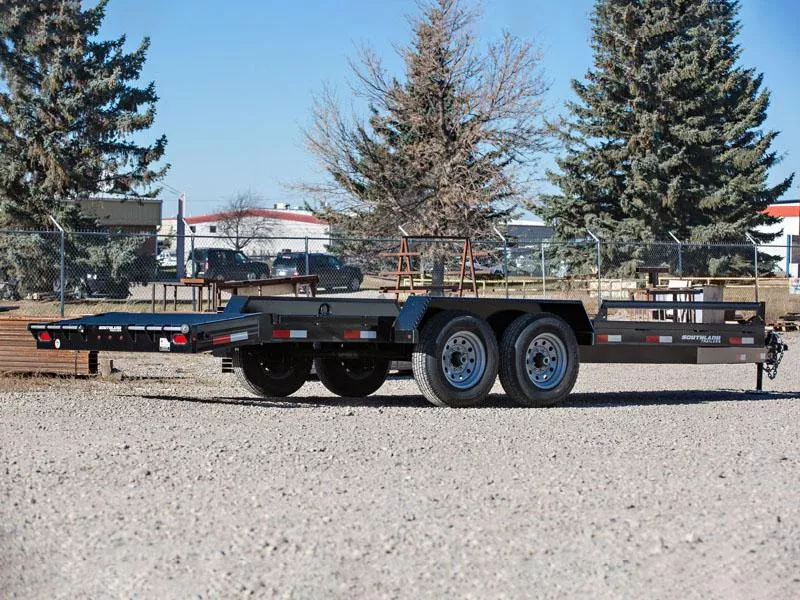 Southland 7 x 20 10K Straight Deck Equipment Trailer - Beavertail - Slide In Ramps