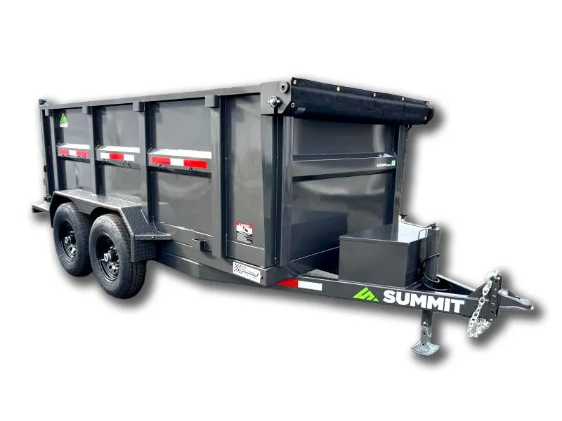 Summit 6x12  14K Dump Trailer - Tandem Axle - Cascade High Sides