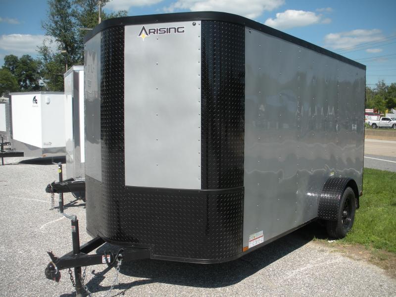 2021 Arising 6' X 12' 3K Silver/Black Out/4D-Rings Enclosed Motorcycle Cargo Trailer 2021 Arising 6' X 12' 3K Silver/Black Out/4D-Rings Enclosed Motorcycle Cargo Trailer