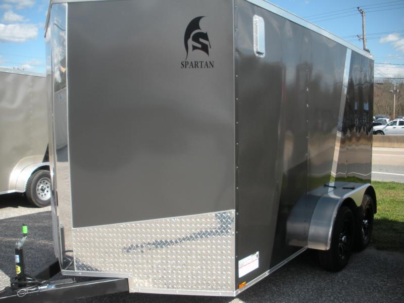 CURRENTLY UNAVAILABLE 2022 Spartan 7' X 12' X 6'6" Charcoal and Black *4 D Rings *2 Way Side Vents *Stabilizer Jacks Enclosed Cargo Trailer CURRENTLY UNAVAILABLE 2022 Spartan 7' X 12' X 6'6" Charcoal and Black *4 D Rings *2 Way Side Vents *Stabilizer Jacks Enclosed Cargo Trailer