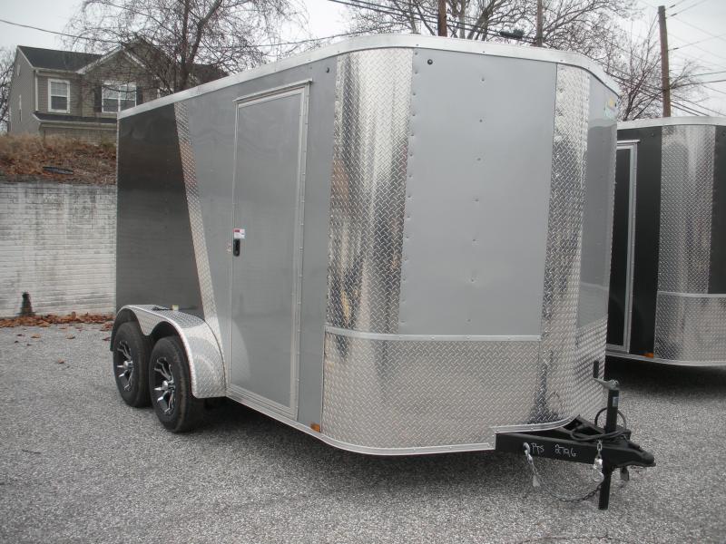 CURRENTLY UNAVAILBLE 2020 Arising 7' X 12' 7K Charcoal/Silver Enclosed Motorcycle Cargo Trailer 8d8Lc8