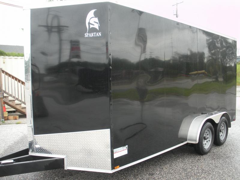 2021 Spartan 7' X 16' *Screwless .030 Black Metal*7' Interior*60" Triple Tube Tongue* Enclosed Cargo Trailer E86bK4