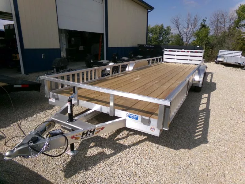 2026 H and H Trailer 82 x 24 Aluminum ATV Trailer with 7K Tandem Axles Utility Trailer
