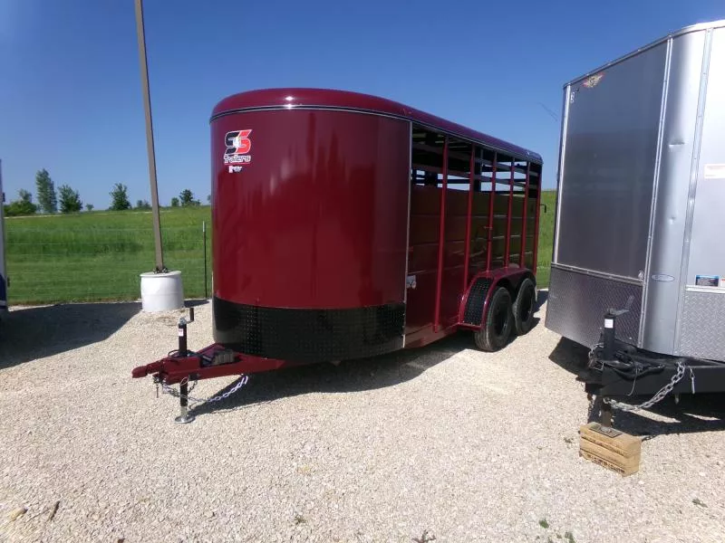 2026 S&S Manufacturing 6 x 16 x 6' 6" Bumper Stock Trailer-7K GVWR Stock / Stock Combo Trailer